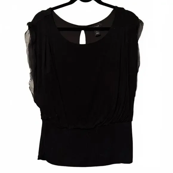 White House Black Market Black Sleeveless Blouse Size L - Picture 4 of 5